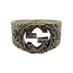 ◎◎ GUCCI グッチ インターロッキングG アラベスクリング 26号 SILVER925 箱付 Bランク