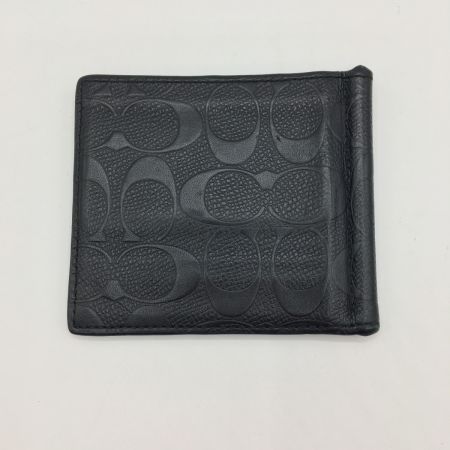  COACH コーチ シグネチャー レザー ビルフォールド マネークリップ  F26107 ブラック