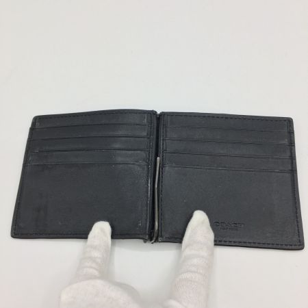  COACH コーチ シグネチャー レザー ビルフォールド マネークリップ  F26107 ブラック