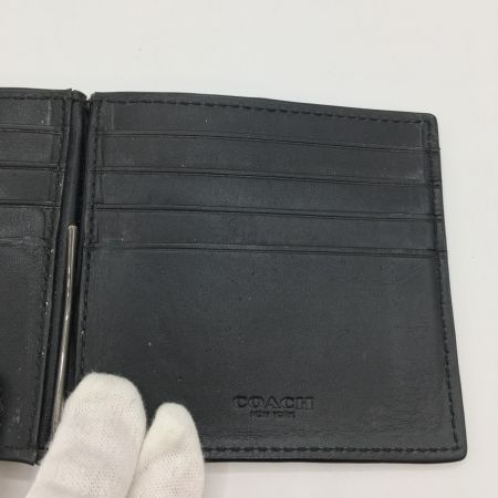  COACH コーチ シグネチャー レザー ビルフォールド マネークリップ  F26107 ブラック