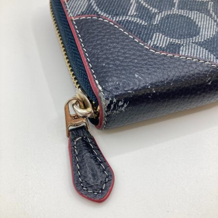  COACH コーチ シグネチャー デニム ラウンドファスナー財布 長財布 F53769 ネイビー