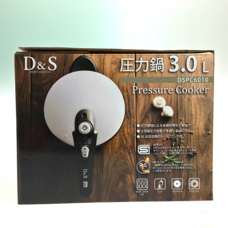   D&S プレッシャークッカー 圧力鍋 3.0L DSPC6010 IH　ガス　ラジエントヒーター　ELECTRIC　対応