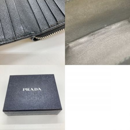  PRADA プラダ 二つ折り 財布 トライアングルロゴ コンパクト 1ML522 ブラック