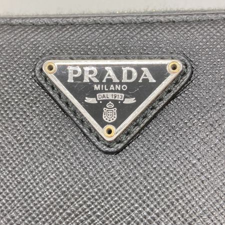  PRADA プラダ 二つ折り 財布 トライアングルロゴ コンパクト 1ML522 ブラック
