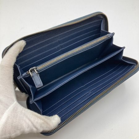  PRADA プラダ ラウンドファスナー 長財布 2ML317 ネイビー