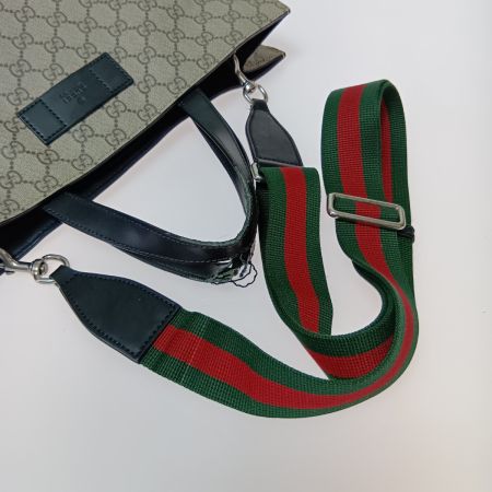  GUCCI グッチ GGスプリーム トートバッグ 2WAY ショルダーバッグ 446217 ベージュ ハンドル部分破れ有