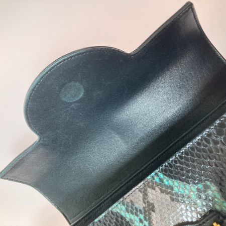  VERSACE ベルサーチ ハンドバッグ パイソン柄 メデューサ ブラック