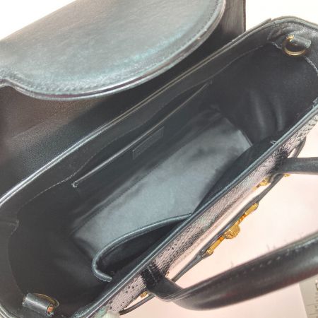  VERSACE ベルサーチ ハンドバッグ パイソン柄 メデューサ ブラック