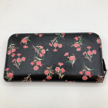  PRADA プラダ 長財布 ウンドファスナー 花柄 1ML506 ブラック