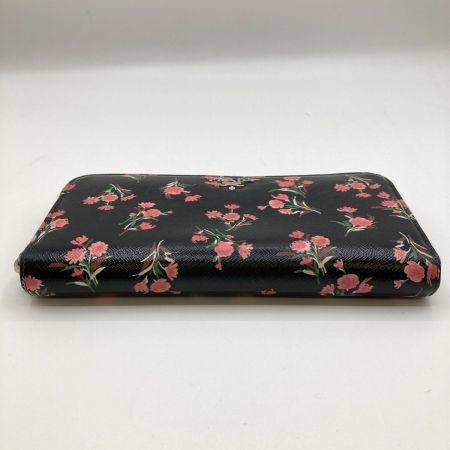  PRADA プラダ 長財布 ウンドファスナー 花柄 1ML506 ブラック