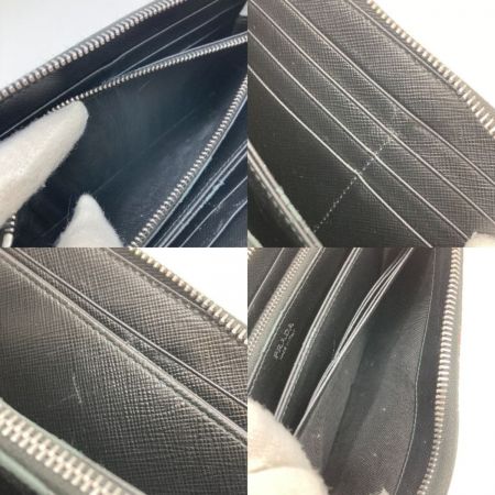  PRADA プラダ 長財布 ウンドファスナー 花柄 1ML506 ブラック