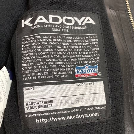  KADOYA K'S LEATHER＆K'S PRODUCT ライダースジャケット レザー 牛革 Mサイズ