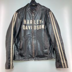 ◎◎ HARLEY-DAVIDSON ハーレーダビッドソン スリーブストライプ レザージャケット Sサイズ Cランク