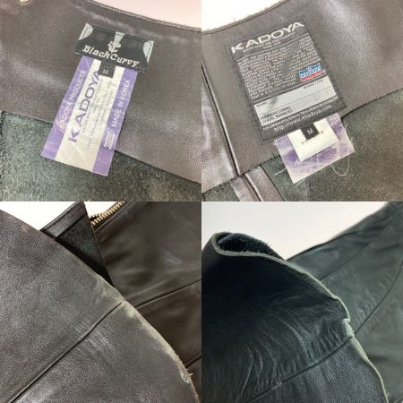  KADOYA BLACK CURVY レザー レッグカバー カスタム品