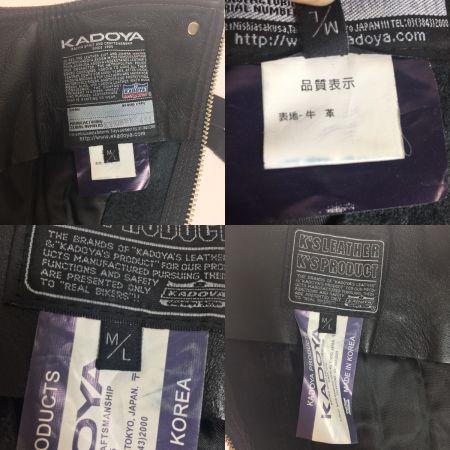  KADOYA カドヤ　RIDEWADER ライドウエイダー EVO フットウェアダイヤ型ステッチパテッドチャップス牛革レザー サイズ M－L