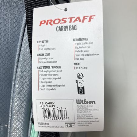  Wilson ウィルソン PRO STAFF スタンドバッグ キャディバッグ 8.5型 1.8kg グレー