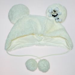 ◎◎ Disney ディズニー ファンキャップ ホワイト ラメ入 ミッキー 帽子 58cm Bランク