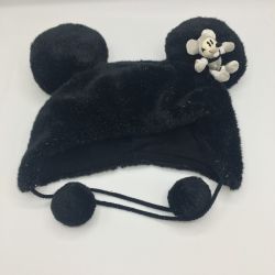 ◎◎ Disney ディズニー ファンキャップ　 ブラック　 ラメ　 ミッキー 帽子５８cm Bランク