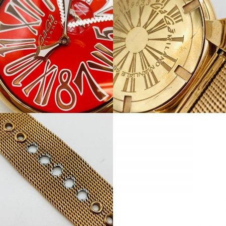  GAGA MILANO ガガミラノ MANUALE マヌアーレ 46 クォーツ レディース 腕時計 本体のみ 5081 ベルト穴金具欠品