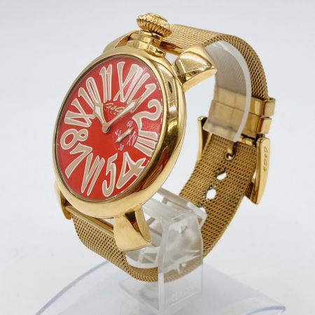  GAGA MILANO ガガミラノ MANUALE マヌアーレ 46 クォーツ レディース 腕時計 本体のみ 5081 ベルト穴金具欠品