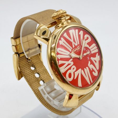  GAGA MILANO ガガミラノ MANUALE マヌアーレ 46 クォーツ レディース 腕時計 本体のみ 5081 ベルト穴金具欠品