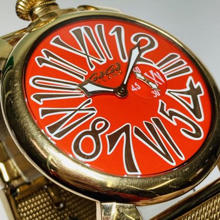  GAGA MILANO ガガミラノ MANUALE マヌアーレ 46 クォーツ レディース 腕時計 本体のみ 5081 ベルト穴金具欠品
