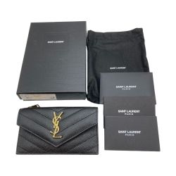 ◎◎ SAINT LAURENT(Yves Saint Laurent) モノグラム フラグメント カードケース コインケース 612808 ブラック Aランク