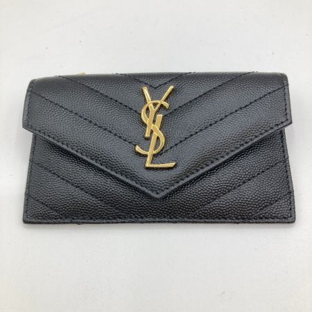  SAINT LAURENT(Yves Saint Laurent) モノグラム フラグメント カードケース コインケース 612808 ブラック