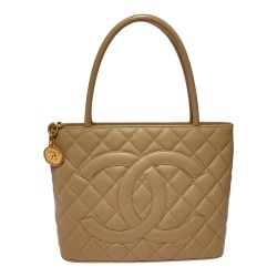 ◎◎ CHANEL シャネル 復刻トート キャビアスキン トートバッグ ココマーク ゴールド金具 ベージュ ギャランティーカード付 Bランク