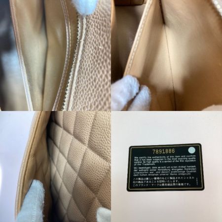  CHANEL シャネル 復刻トート キャビアスキン トートバッグ ココマーク ゴールド金具 ベージュ ギャランティーカード付