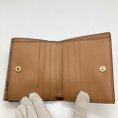  COACH コーチ スモール モーガン ウォレット・ブロックド シグネチャー キャンバス ミニ財布 二つ折り財布 CH387 ベージュ