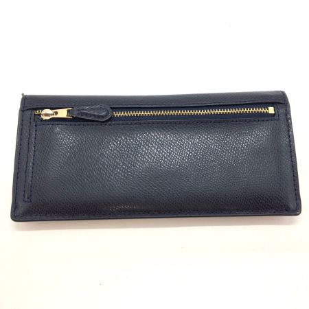  COACH コーチ  クロスグレイン レザー ソフト ウォレット　ネイビー F54008