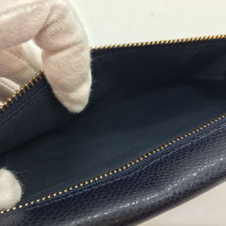  COACH コーチ  クロスグレイン レザー ソフト ウォレット　ネイビー F54008