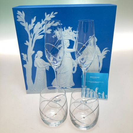  Wedgwood ウェッジウッド ペアグラス セット プロミシス ウィズ ディス リング シャンパングラス/タンブラー計4点