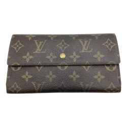 ◎◎ LOUIS VUITTON ルイヴィトン モノグラム ポルト トレゾール インターナショナル 3つ折り長財布 M61215 ブラウン Cランク