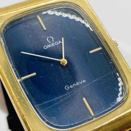 OMEGA オメガ Geneve ジュネーブ 手巻き 腕時計 ベルト社外製 ダメージ有 現状品 本体のみ