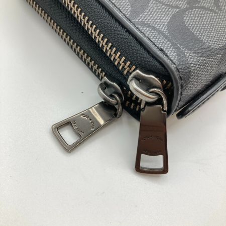 COACH コーチ ダブル ジップ トラベル オーガナイザー シグネチャー セカンドバッグ F66562 ブラック｜中古｜なんでもリサイクルビッグバン