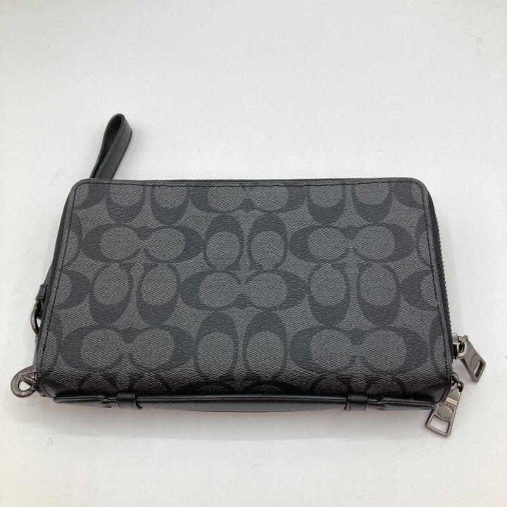 COACH コーチ ダブル ジップ トラベル オーガナイザー シグネチャー セカンドバッグ F66562 ブラック｜中古｜なんでもリサイクルビッグバン