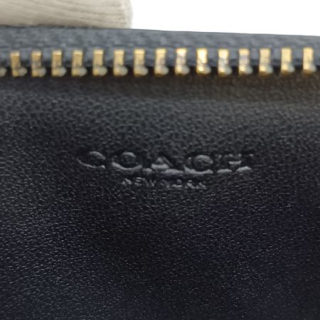  COACH コーチ ジップ カードケース シグネチャー レザー CH744 ブラック