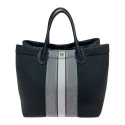 ◎◎ ADMJ トートバッグ マジックライト トリコット ダブル レザーハンドル ブラック Bランク