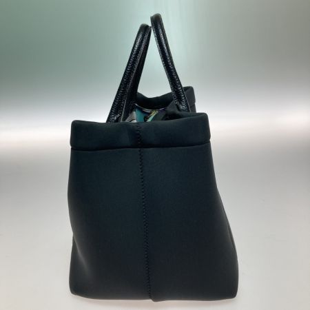  ADMJ トートバッグ マジックライト トリコット ダブル レザーハンドル ブラック