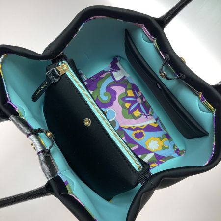  ADMJ トートバッグ マジックライト トリコット ダブル レザーハンドル ブラック