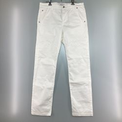 ◎◎ MARK&LONA マークアンドロナ グローブパッチ スカル刺繍 ストレッチ ゴルフパンツ Mサイズ メンズ ML-16S-T01 ホワイト Bランク