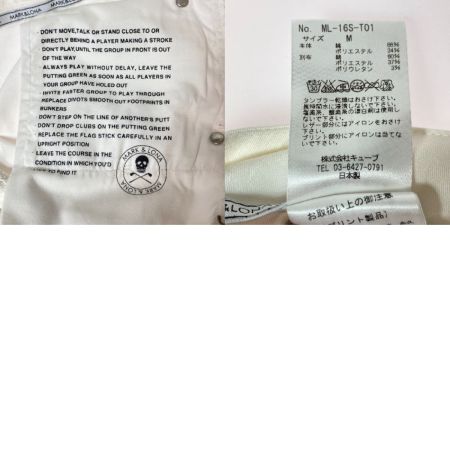  MARK&LONA マークアンドロナ グローブパッチ スカル刺繍 ストレッチ ゴルフパンツ Mサイズ メンズ ML-16S-T01 ホワイト