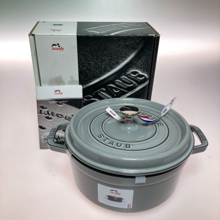  STAUB ストウブ ピコ・ココット ラウンド グレー 24cm 鋳物ホーロー鍋 40500-246