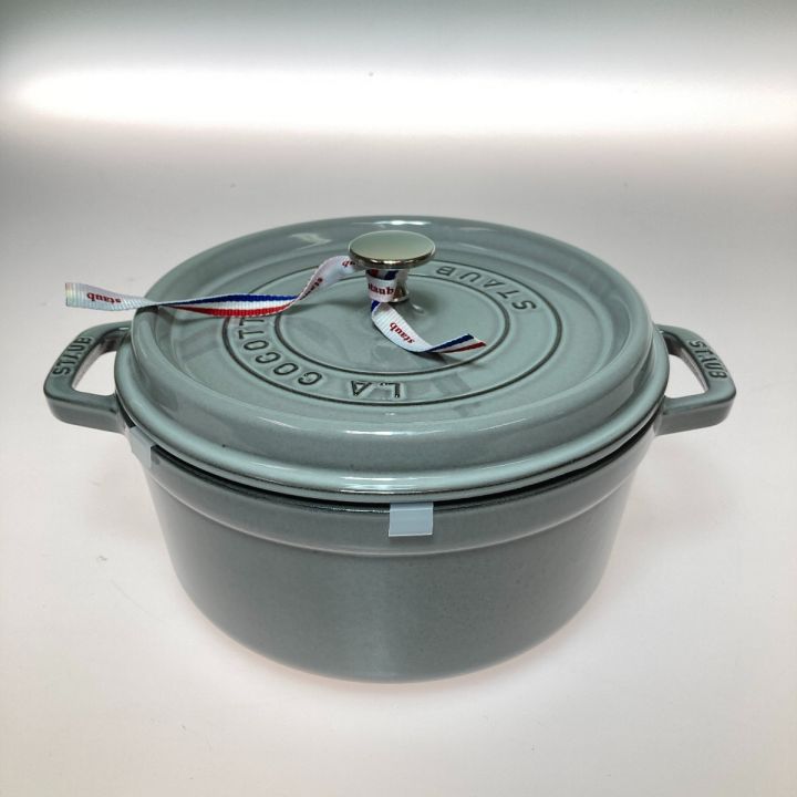 STAUB ストウブ ピコ・ココット ラウンド グレー 24cm 鋳物ホーロー鍋 40500-246｜中古｜なんでもリサイクルビッグバン