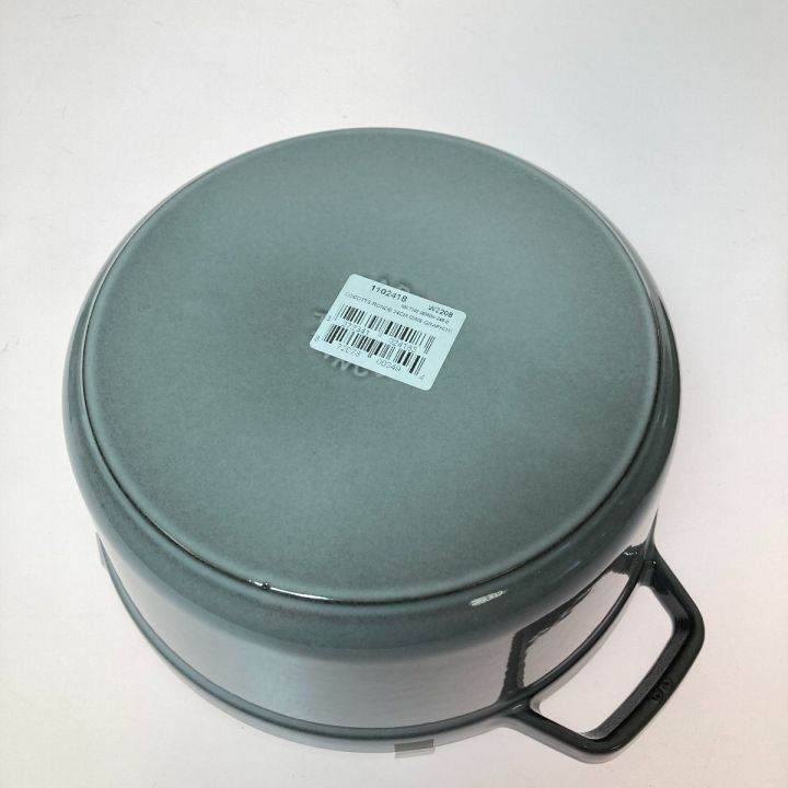 STAUB 24cm ピコココット ラウンド 中古 STAUB ストウブ ピコ・ココット ラウンド グレー 24cm 鋳物ホーロー鍋