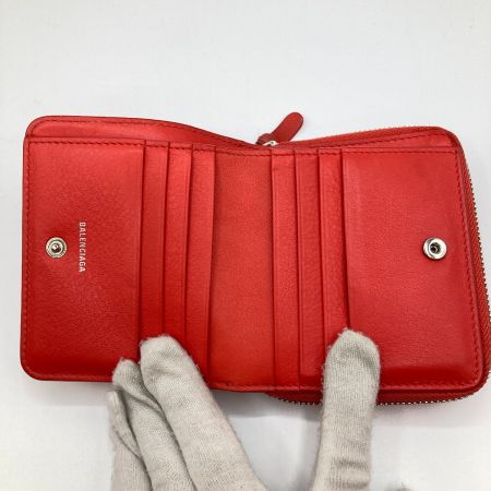  BALENCIAGA バレンシアガ バレンシアガ エブリデイ 二つ折り財布 箱付 516366・6501 レッド