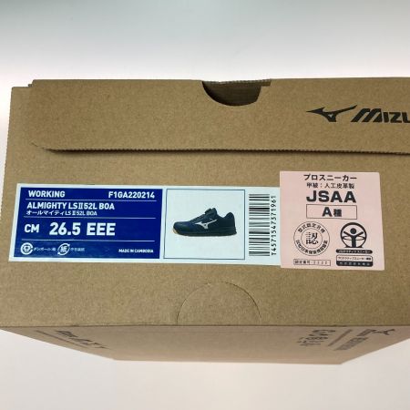  MIZUNO ミズノ ワークシューズ 安全靴 26.5cm オールマイティ LS II 52L BOA F1GA220214 ネイビー x ホワイト