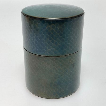   玉川堂 鎚起銅器 鋲打 茶筒 木箱付